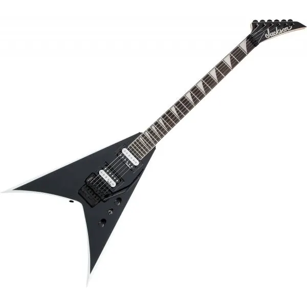 Jackson King V JS32 - black white bevels