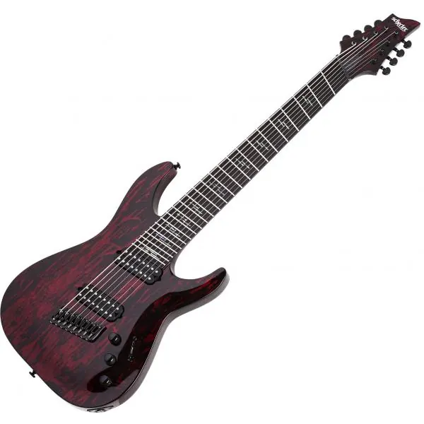 Schecter C-8 Multiscale Silver Mountain - blood moon